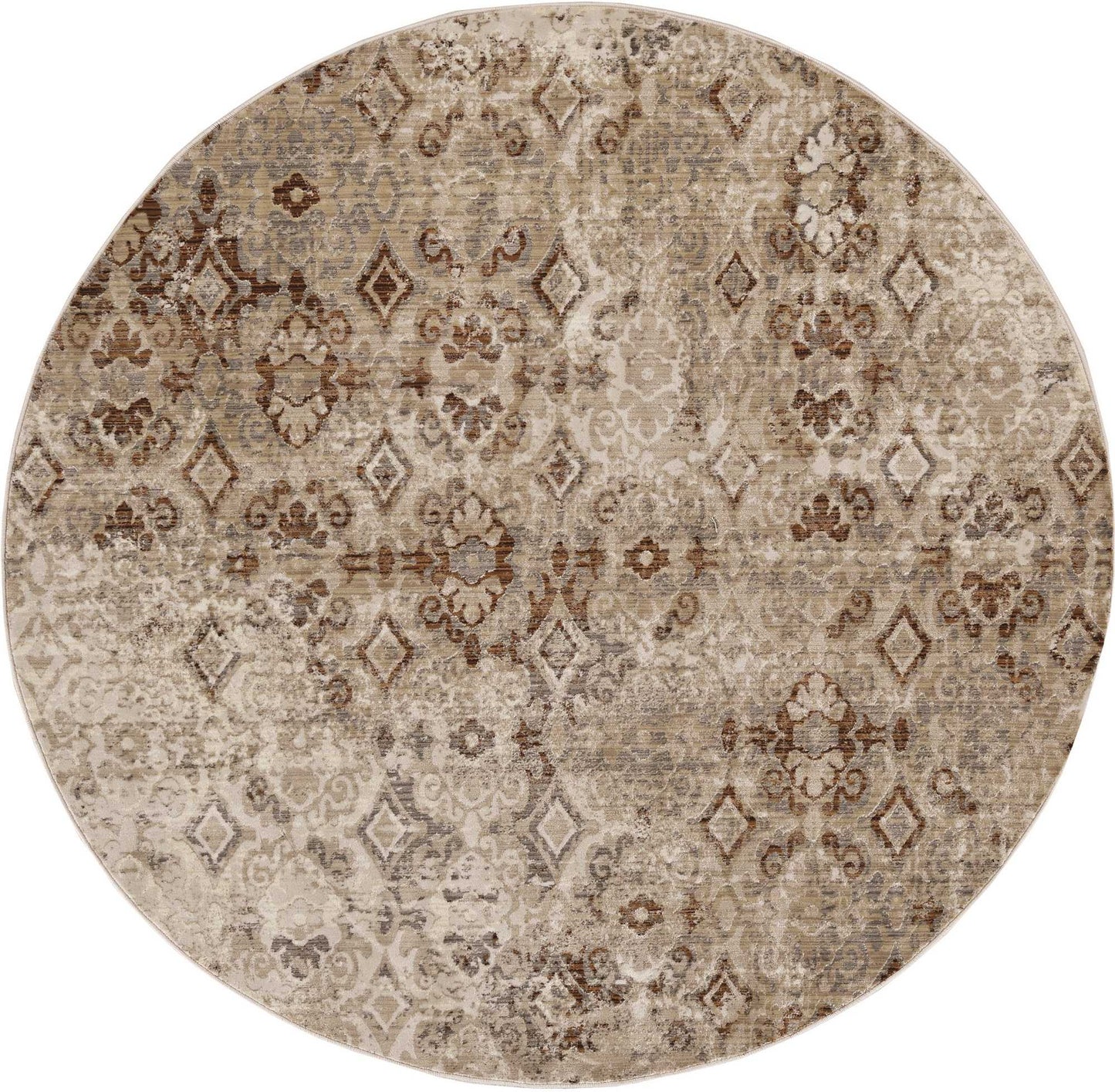 HomeRoots 5' x 8' Sand Medallion Area Rug