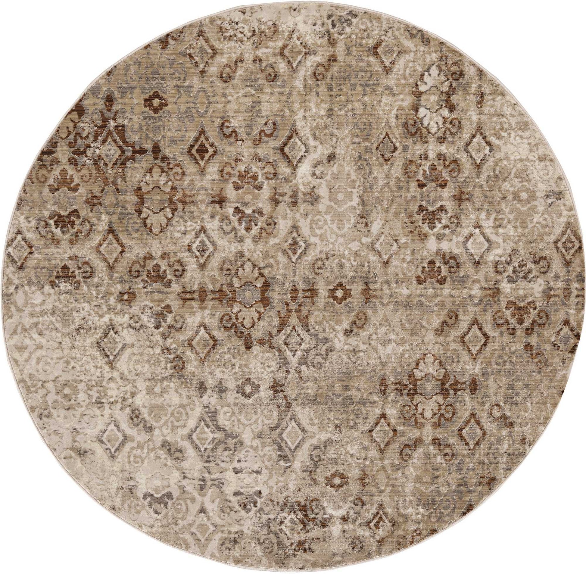 HomeRoots 5' x 8' Sand Medallion Area Rug
