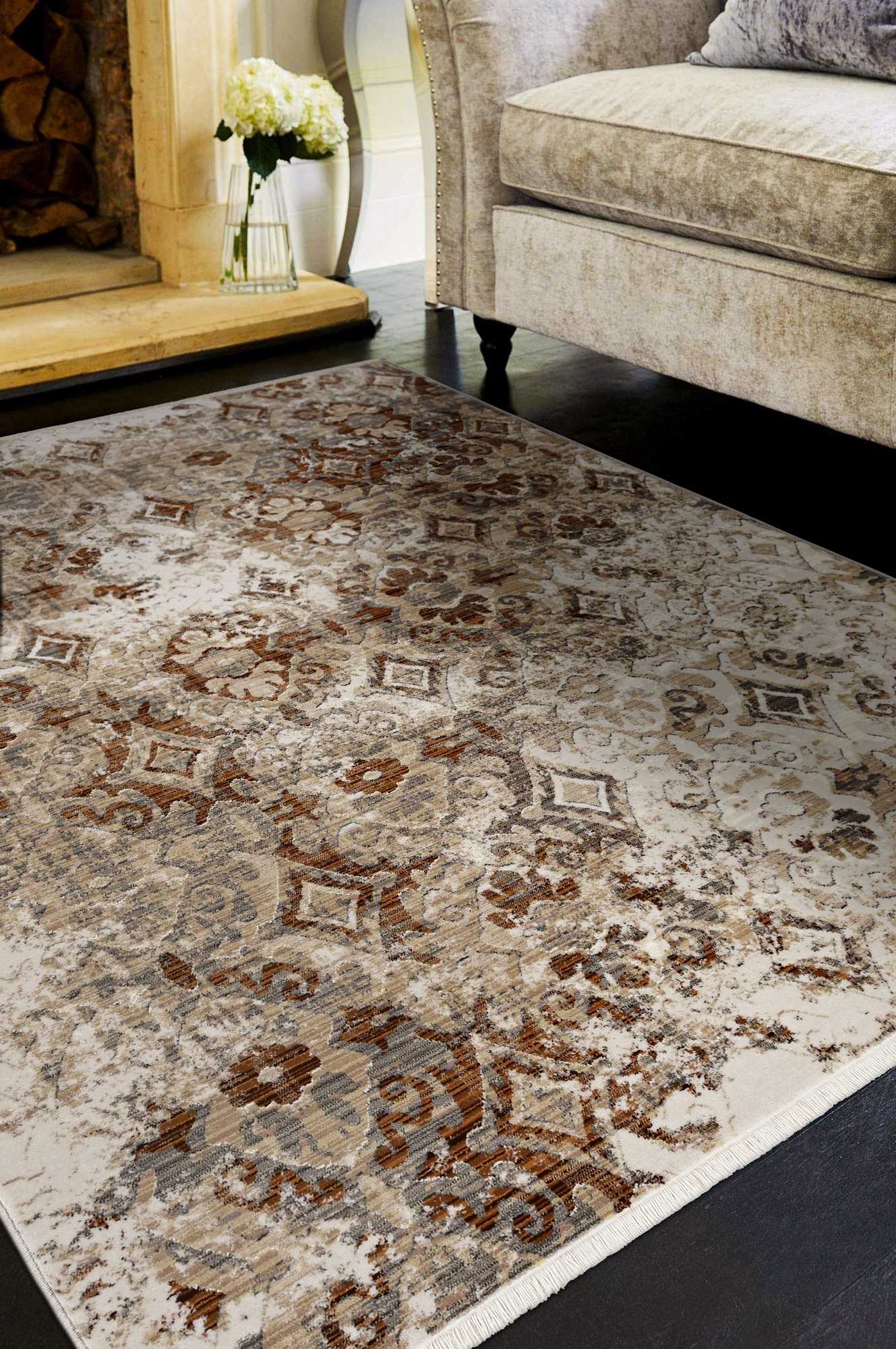 HomeRoots 5' x 8' Sand Medallion Area Rug