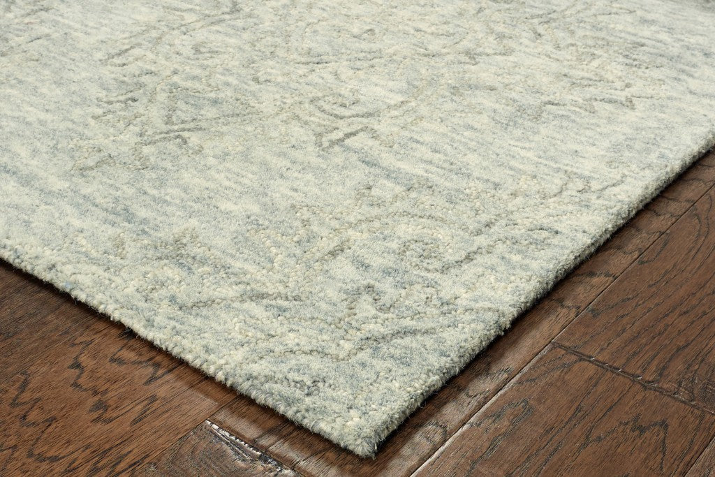 HomeRoots 5' x 8' Sky Blue Floral Paradise Area Rug