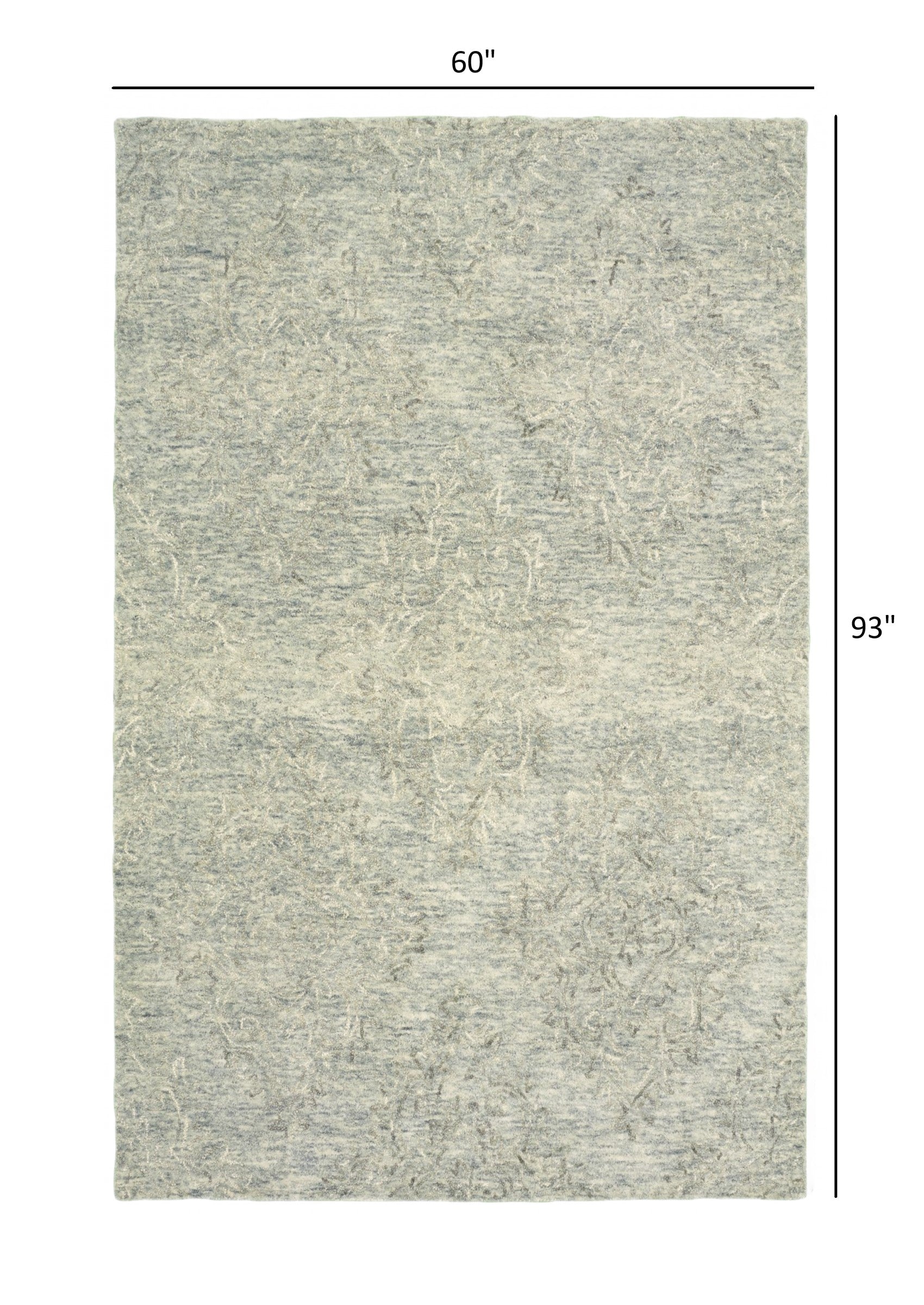 HomeRoots 5' x 8' Sky Blue Floral Paradise Area Rug
