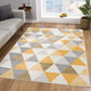 HomeRoots 5’ x 8’ Triangular Lattice Area Rug in Yellow Finish