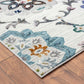 HomeRoots 5' x 8' White Floral Quatrefoil Area Rug