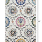HomeRoots 5' x 8' White Floral Quatrefoil Area Rug