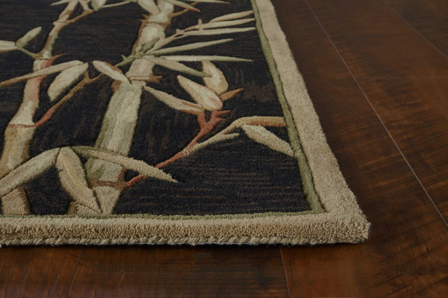 HomeRoots 5' x 8' Wool Black Area Rug