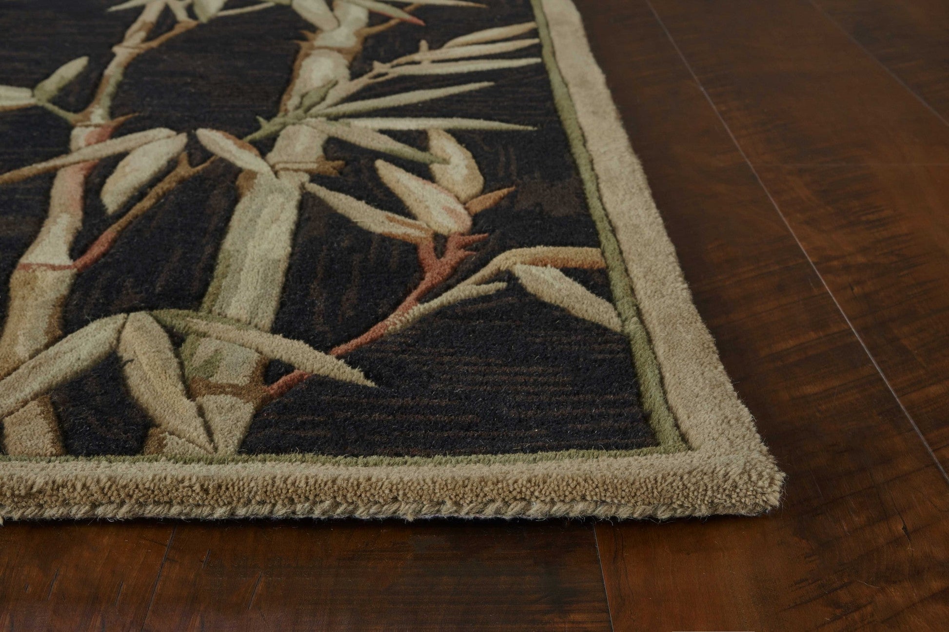 HomeRoots 5' x 8' Wool Black Area Rug