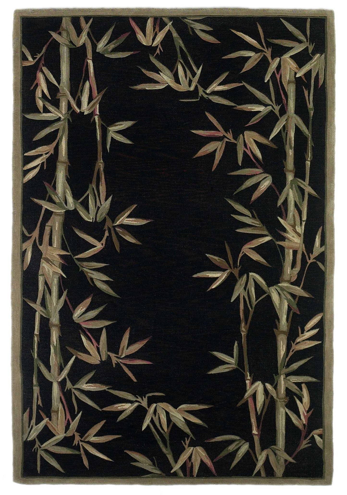 HomeRoots 5' x 8' Wool Black Area Rug