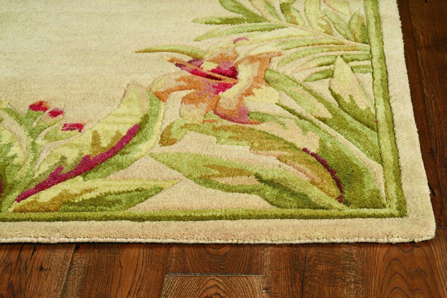HomeRoots 5' x 8' Wool Ivory Area Rug