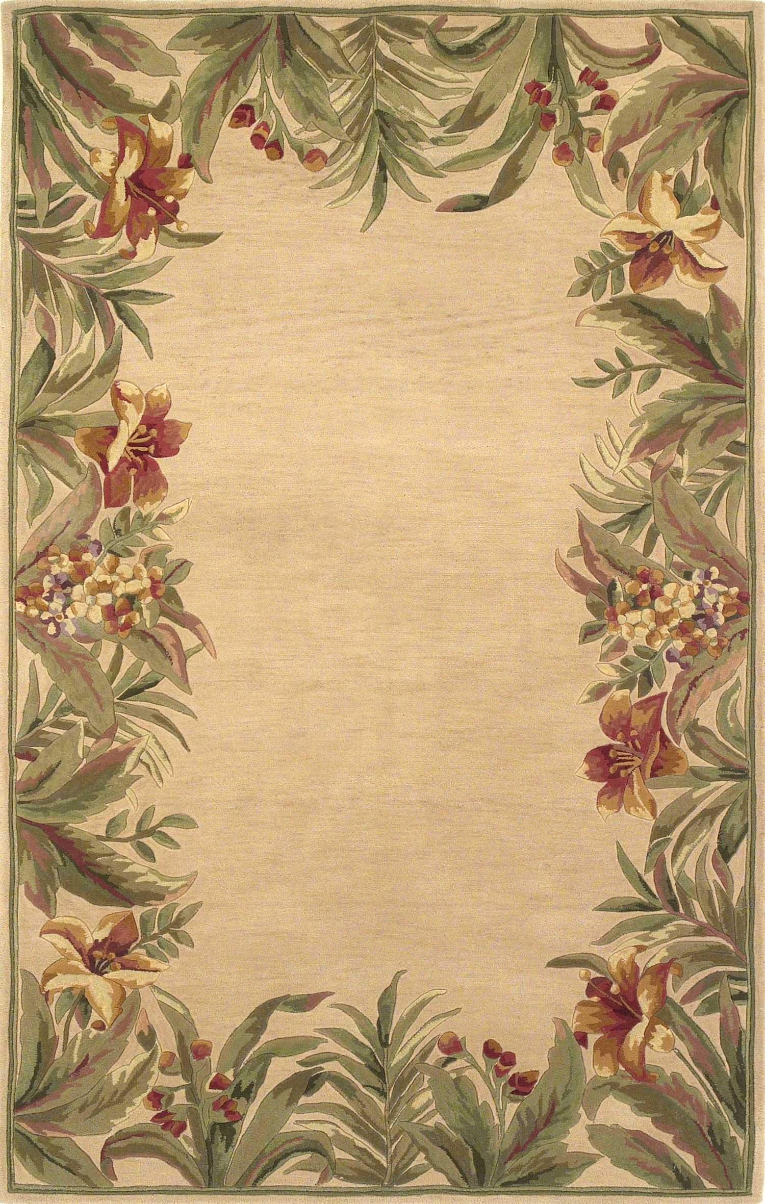 HomeRoots 5' x 8' Wool Ivory Area Rug