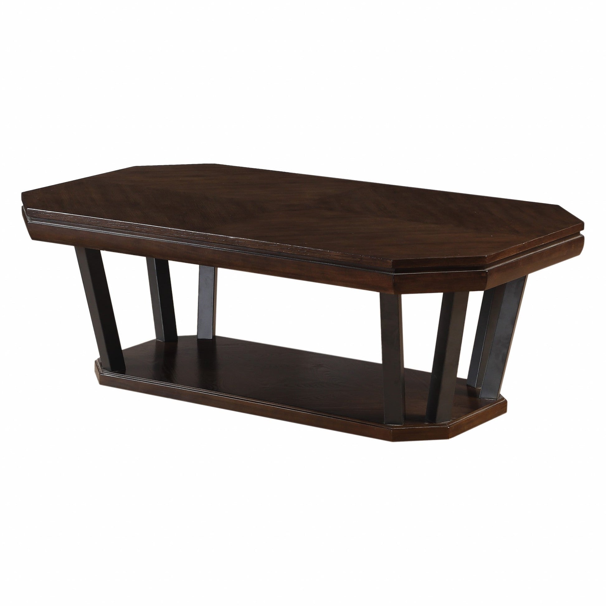 HomeRoots 50" x 28" x 18" Poplar Coffee Table in Tobacco Finish