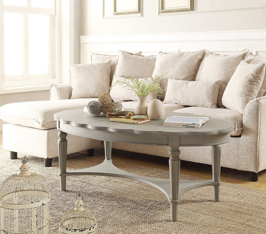 HomeRoots 50' x 28' x 19' Antique White Coffee Table