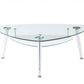 HomeRoots 50" x 30" x 18" Clear Glass Coffee Table With Chrome Finish