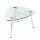 HomeRoots 50" x 30" x 18" Clear Glass Coffee Table With Chrome Finish