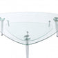 HomeRoots 50" x 30" x 18" Clear Glass Coffee Table With Chrome Finish