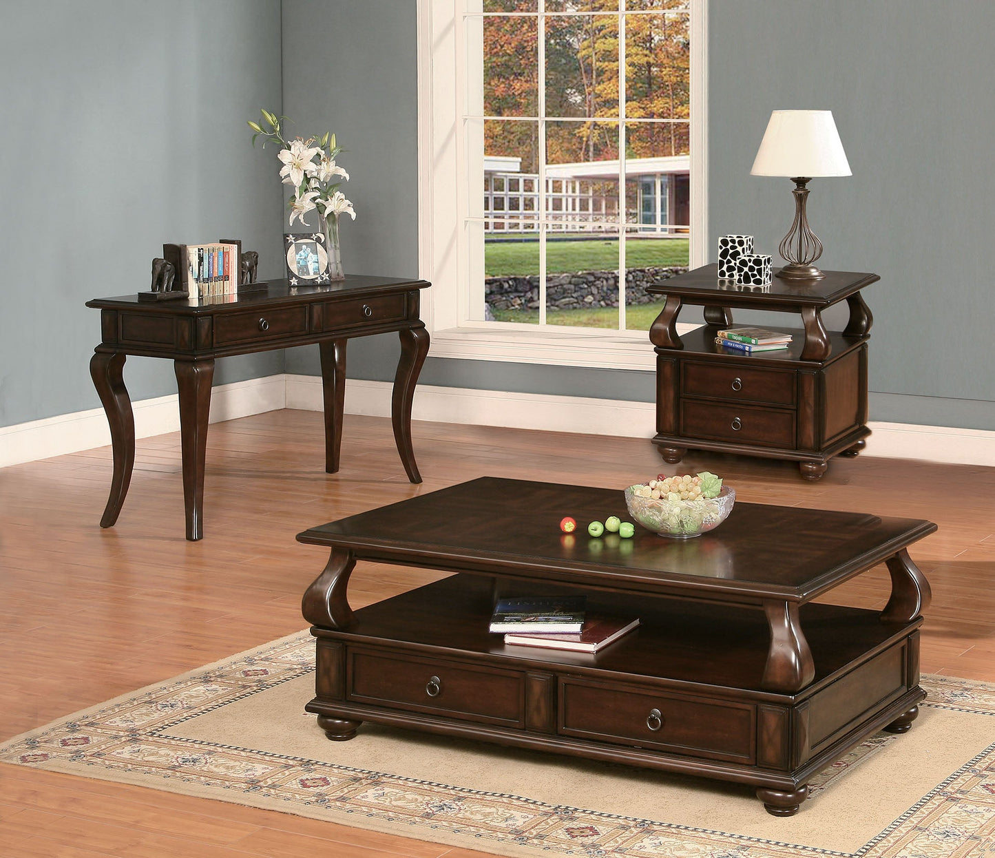 HomeRoots 50' x 32' x 20' Walnut Coffee Table