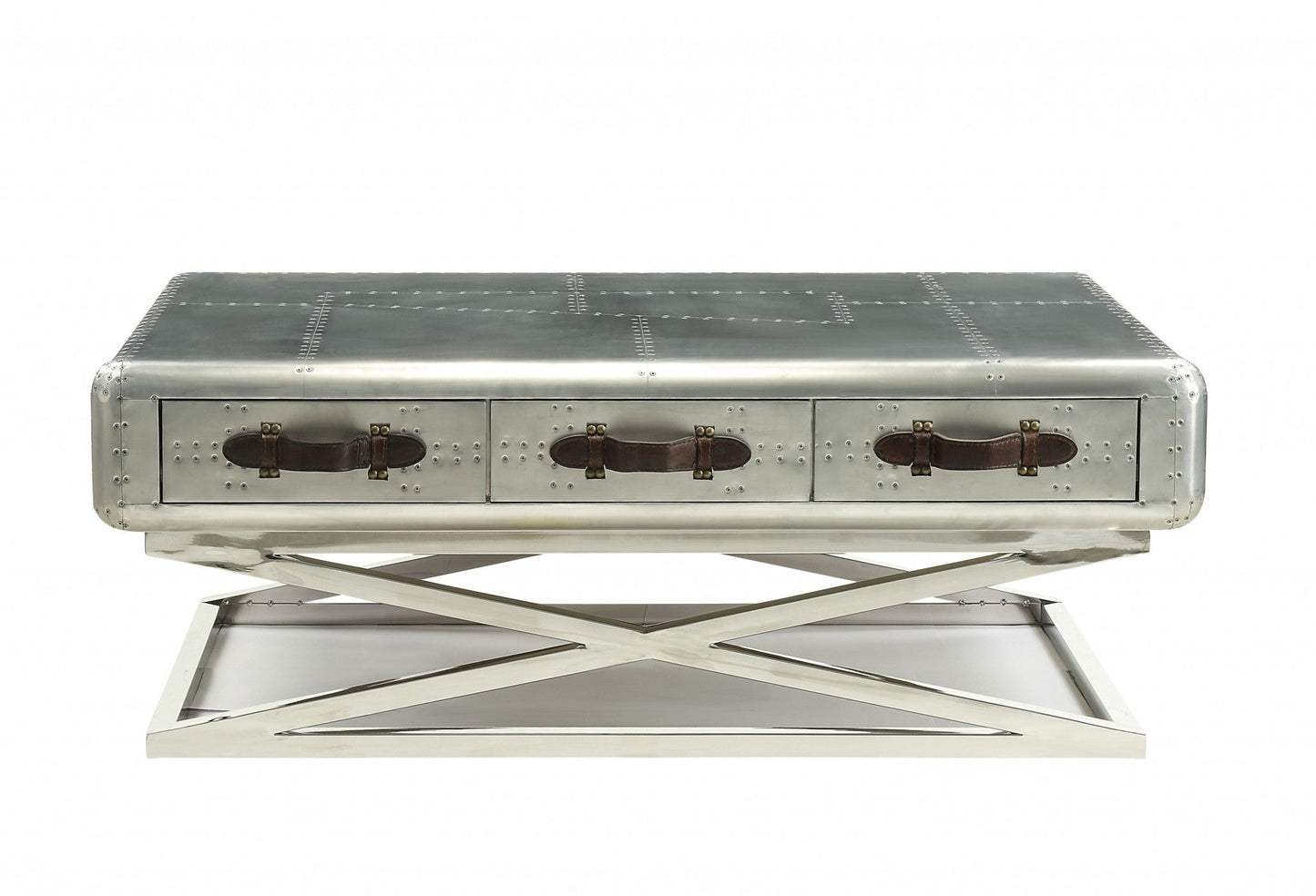 HomeRoots 51' x 33' x 19' Aluminum Coffee Table