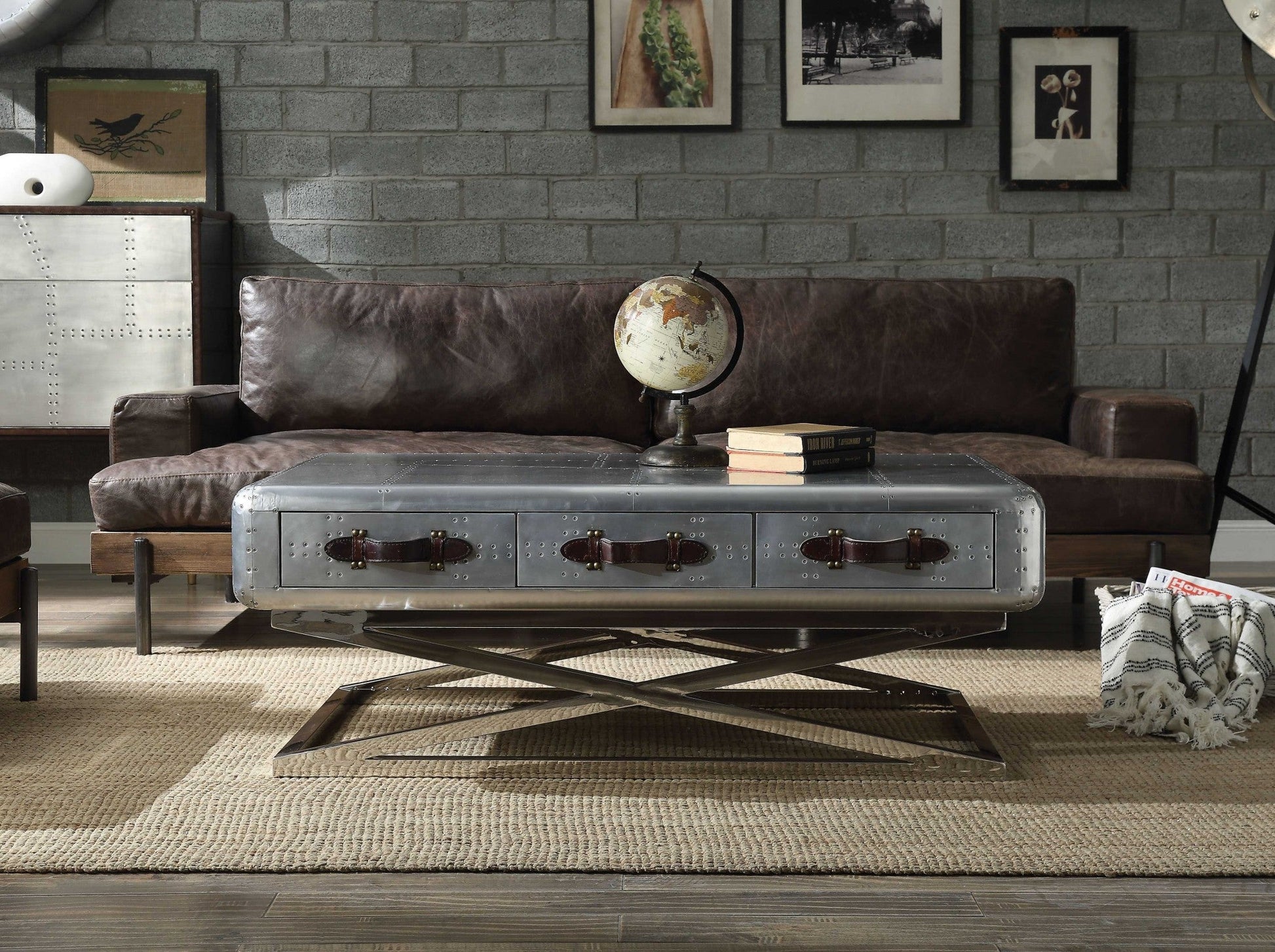 HomeRoots 51' x 33' x 19' Aluminum Coffee Table