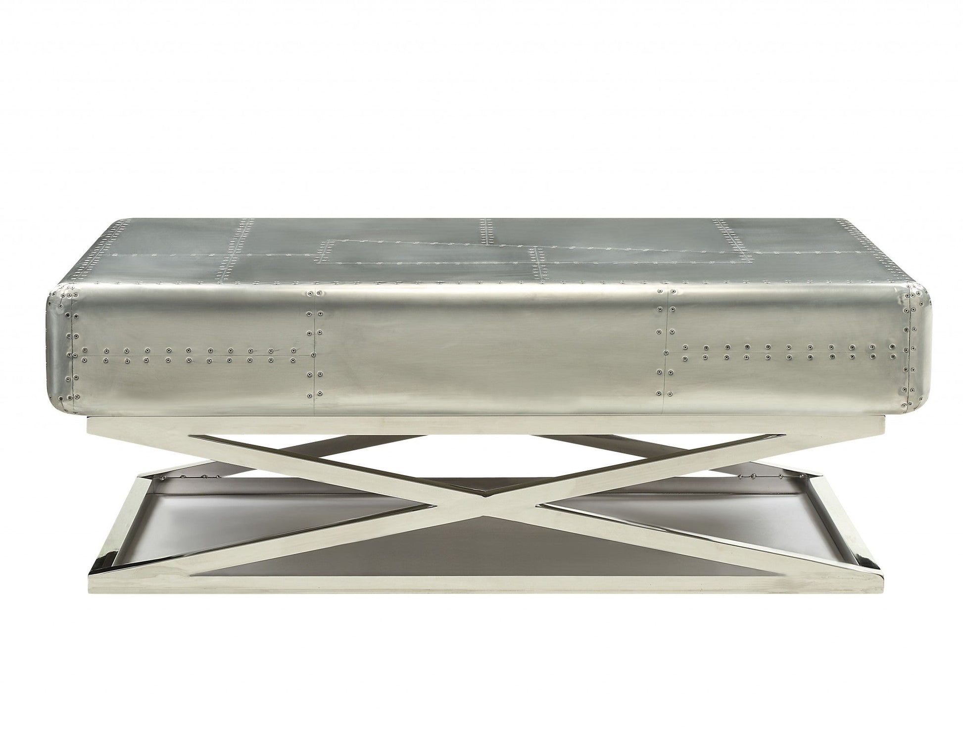 HomeRoots 51' x 33' x 19' Aluminum Coffee Table