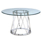 HomeRoots 51 x 51 x 29 Clear Glass Round Dining Table