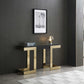 HomeRoots 52" Glass Console Table in Black and Gold Finish