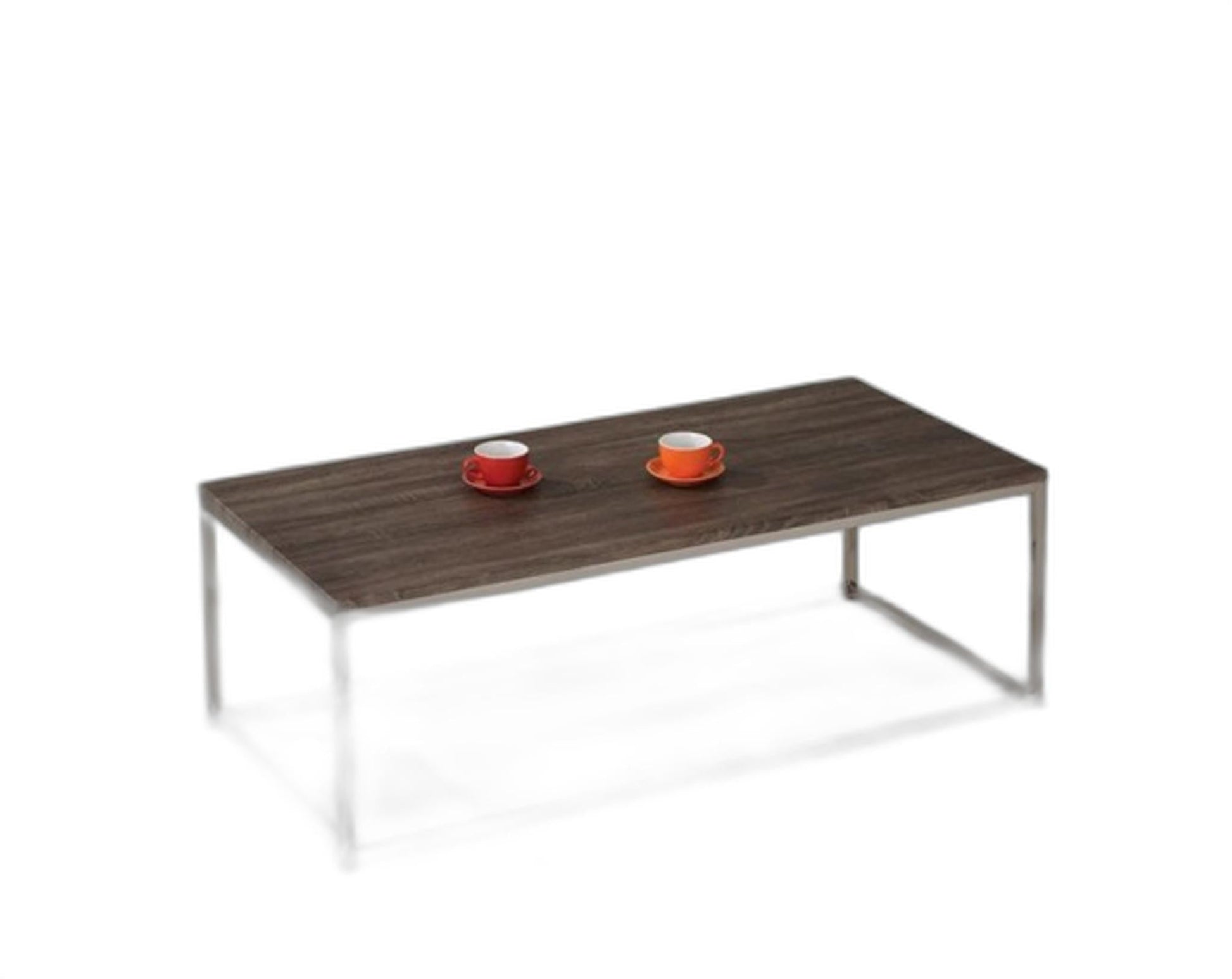 HomeRoots 52' x 24' x 17' Walnut Pvc Veneer Coffee Table