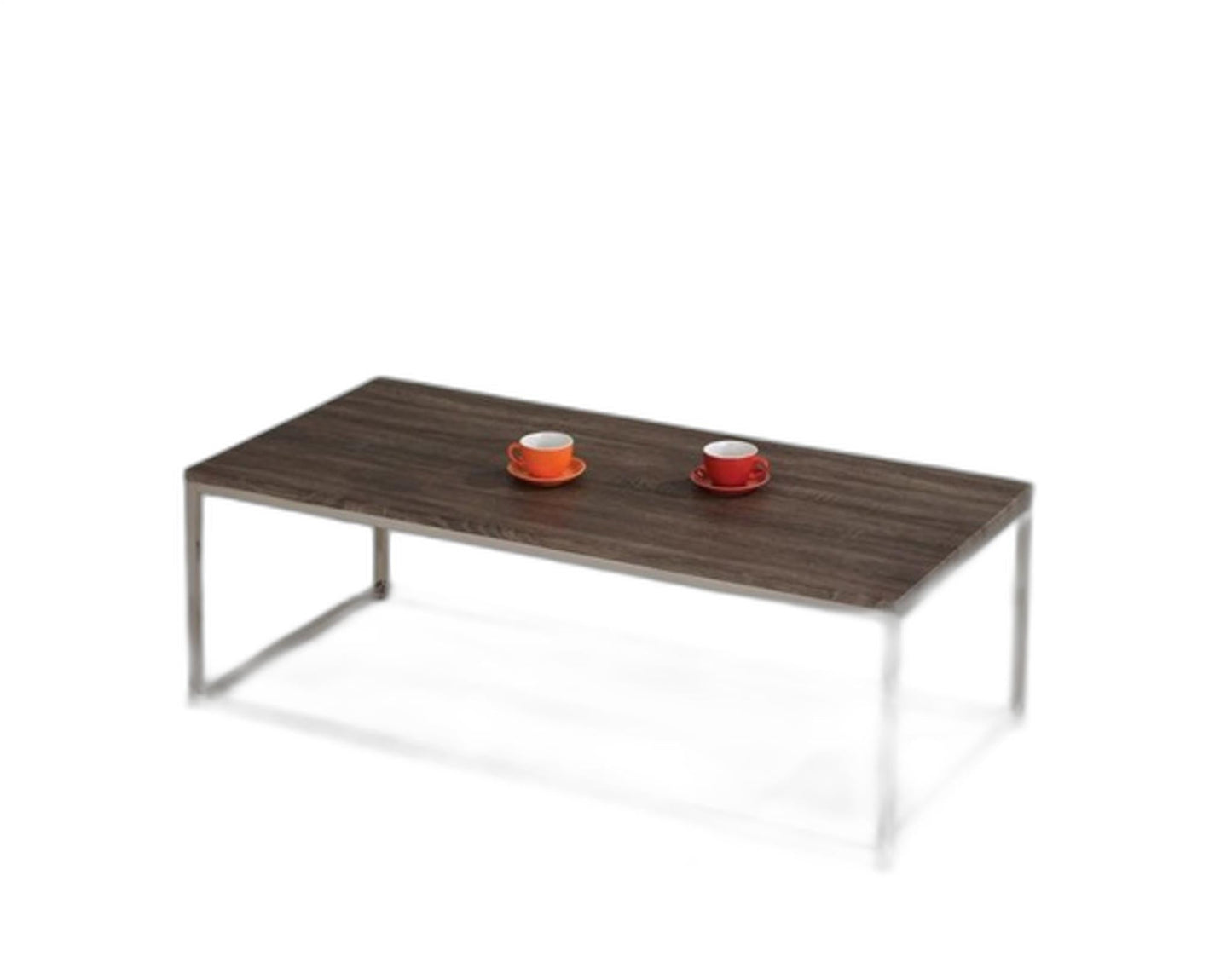 HomeRoots 52' x 24' x 17' Walnut Pvc Veneer Coffee Table