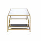 HomeRoots 52' x 24' x 18' Gold And Clear Glass Metal Coffee Table