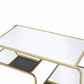 HomeRoots 52' x 24' x 18' Gold And Clear Glass Metal Coffee Table
