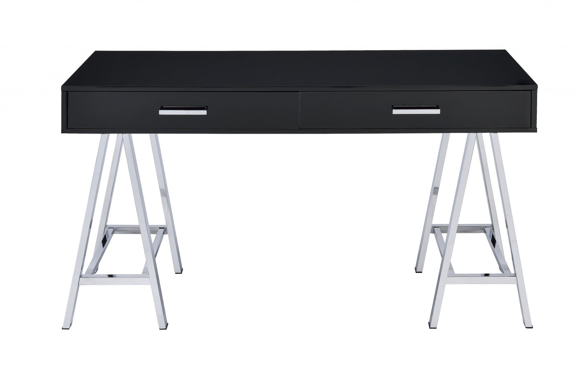 HomeRoots 54" Black and Silver Desk