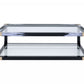 HomeRoots 54' x 18' x 34' White Brushed Black Gold And Clear Glass Coffee Table