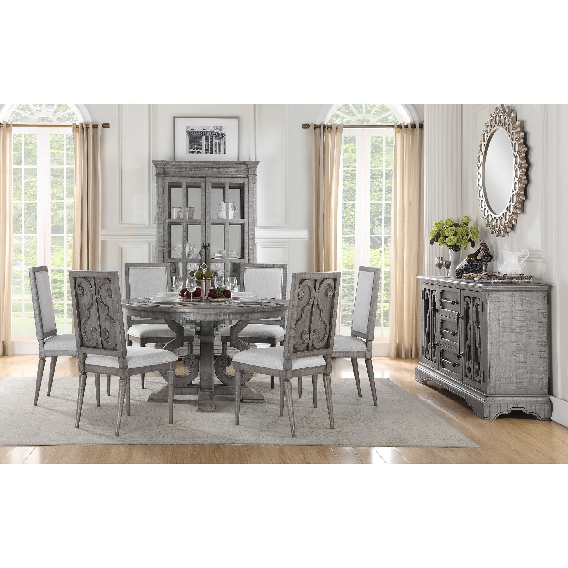 HomeRoots 54" x 54" x 30" Salvaged Natural Wood Polyresin Dining Table