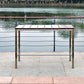 HomeRoots 55 x 27 x 42 Teak Wood & Stainless Steel Bar Table