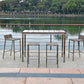 HomeRoots 55 x 27 x 42 Teak Wood & Stainless Steel Bar Table