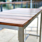 HomeRoots 55 x 27 x 42 Teak Wood & Stainless Steel Bar Table