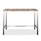 HomeRoots 55 x 27 x 42 Teak Wood & Stainless Steel Bar Table
