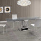 HomeRoots 55 x 35 x 30 clear Glass Stainless Steel Extendable Dining Table