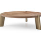 HomeRoots 55 x 55 x 17 Walnut Stainless Steel Coffee Table