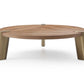 HomeRoots 55 x 55 x 17 Walnut Stainless Steel Coffee Table