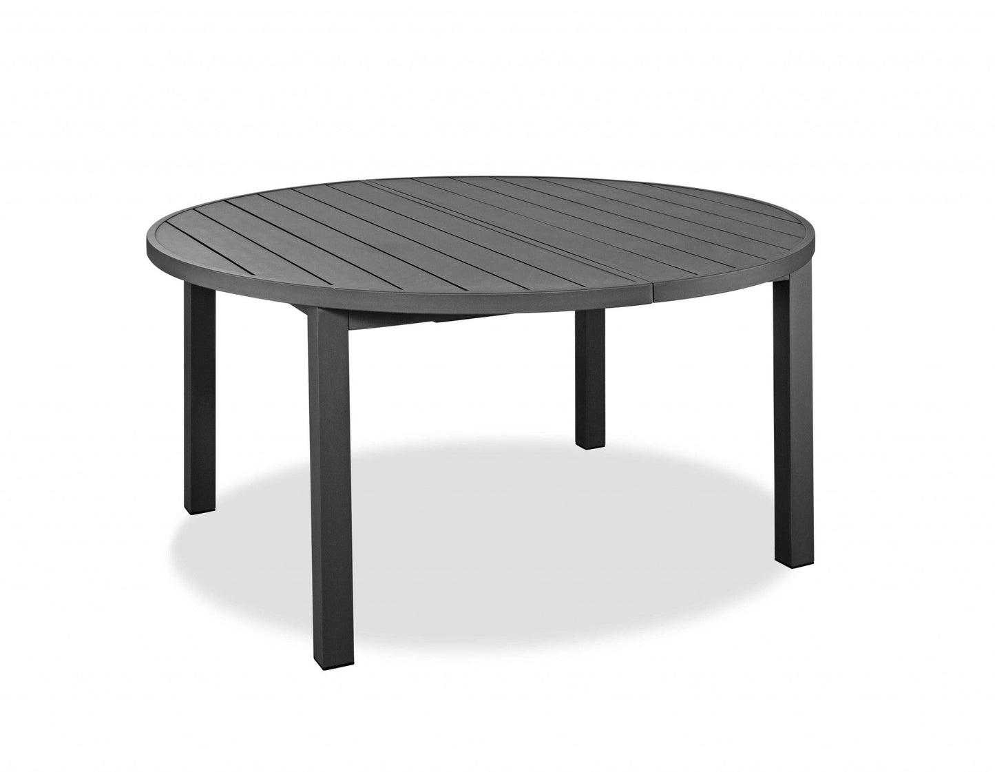 HomeRoots 57-75 x 57 x 30 Gray Aluminum Dining Table