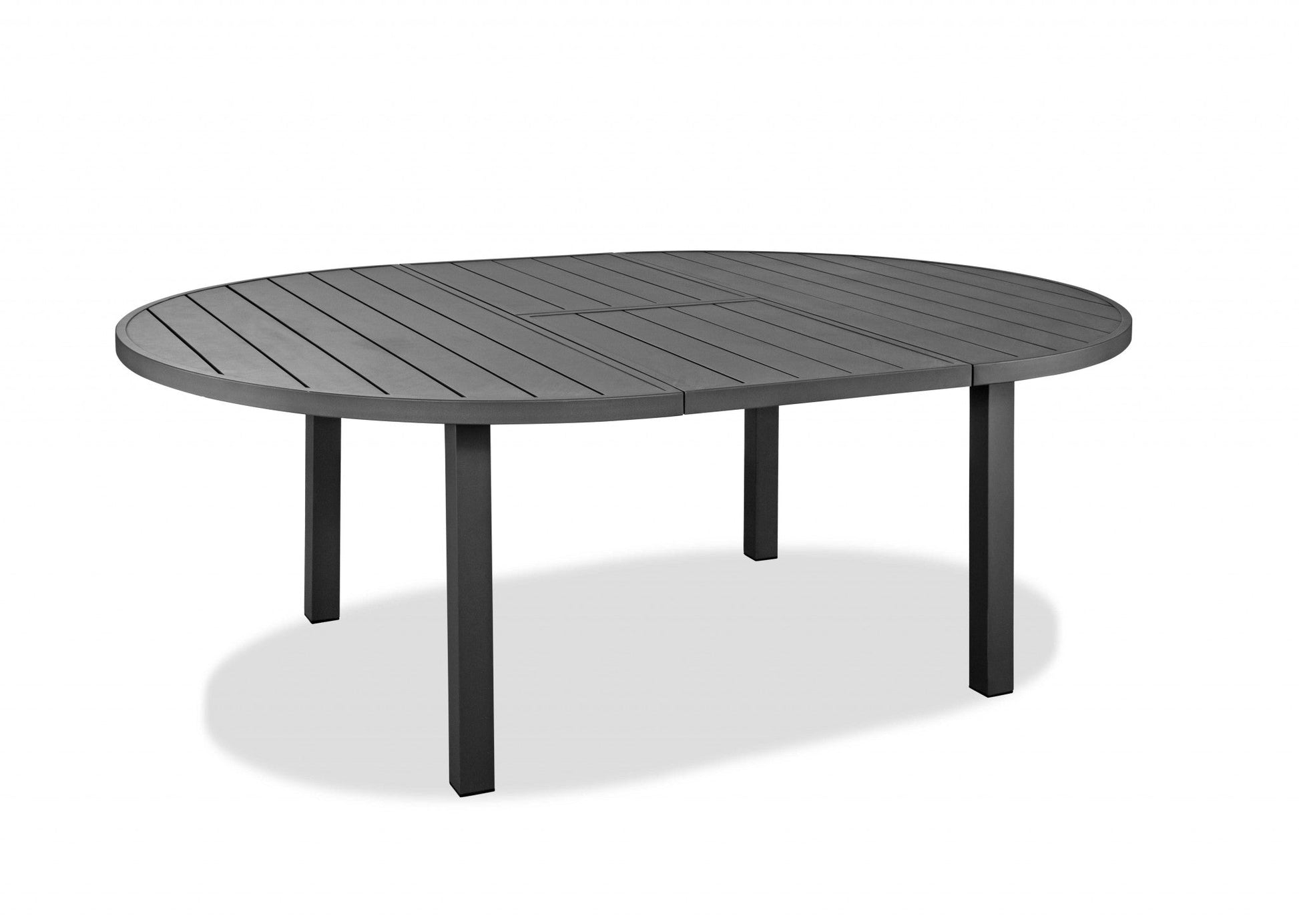 HomeRoots 57-75 x 57 x 30 Gray Aluminum Dining Table
