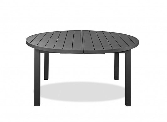 HomeRoots 57-75 x 57 x 30 Gray Aluminum Dining Table