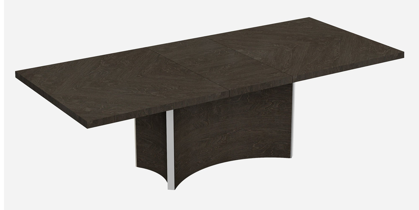 HomeRoots 57" x 64.5" x 130.5" Gray Dining Table And 6-Piece Chair Set