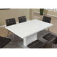 HomeRoots 59" Rectangular Solid Wood and Metal Dining Table With White and Gray Finish