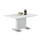 HomeRoots 59" Rectangular Solid Wood and Metal Dining Table With White and Gray Finish