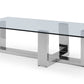HomeRoots 59 x 28 x 16 Clear Glass Coffee Table