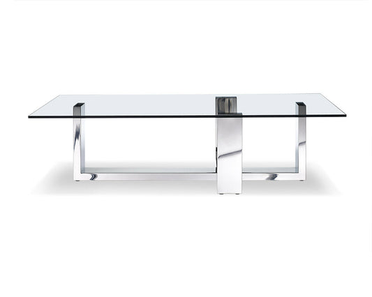 HomeRoots 59 x 28 x 16 Clear Glass Coffee Table