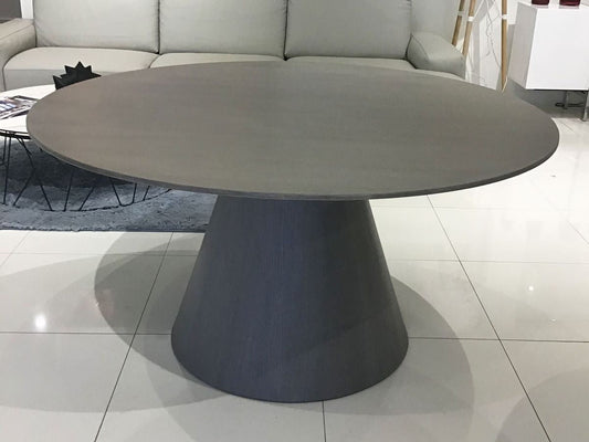HomeRoots 59 x 59 x 30 Grey Veneer Dining Table