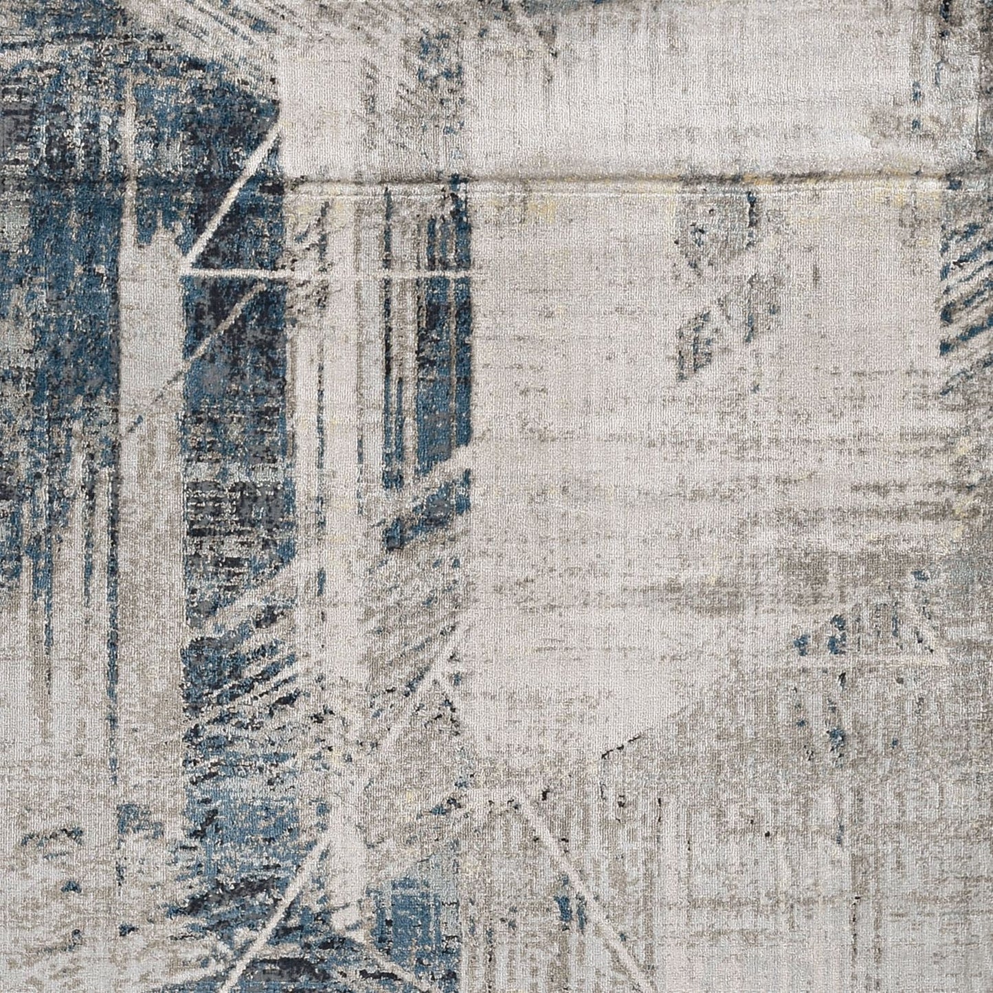 HomeRoots 5'x8' Grey Blue Machine Woven Abstract Geometric Indoor Area Rug