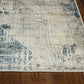 HomeRoots 5'x8' Grey Blue Machine Woven Abstract Geometric Indoor Area Rug