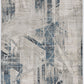 HomeRoots 5'x8' Grey Blue Machine Woven Abstract Geometric Indoor Area Rug